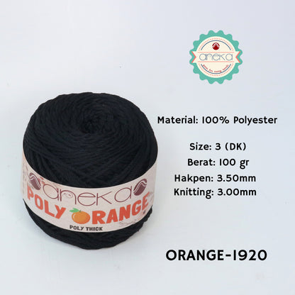 KATALOG - Benang Rajut Poly Orange / PolyThick / Polyester Crochet Knitting Yarn
