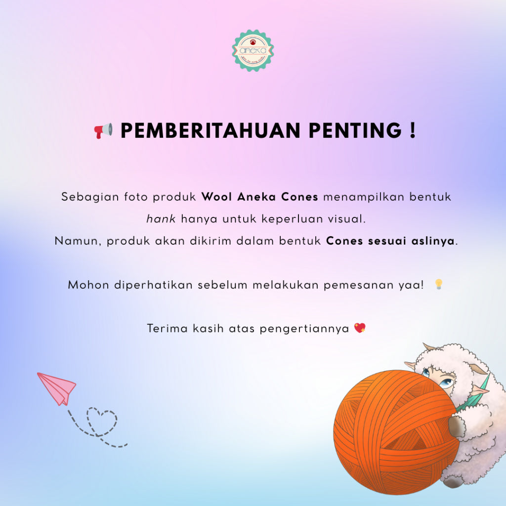 KATALOG - Benang Rajut Wool Aneka Cones / Wol / Siet Yarn / Tufting Rug / Karpet - Part 2