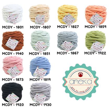 KATALOG - Benang Rajut Mini Candy Stripes / Chunky Crochet Knitting Yarn