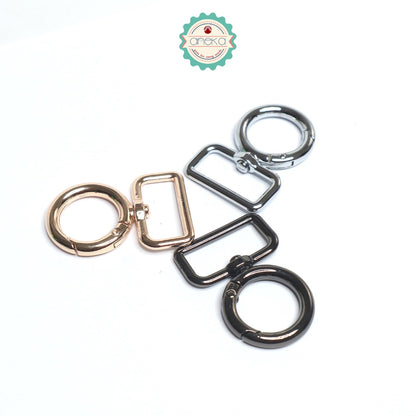ANEKA - [2PCS] Kait Tas Buka Tutup Hitam / Silver / Emas