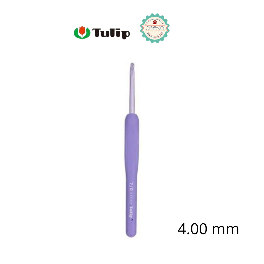 TULIP - [PCS] Alat Rajut Hakpen Etimo Murasaki /  Lavender Crochet Hook with Cushion Grip