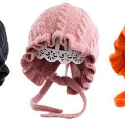 Topi Rajut / Bonnet Bayi / Anak Perempuan Renda Warna