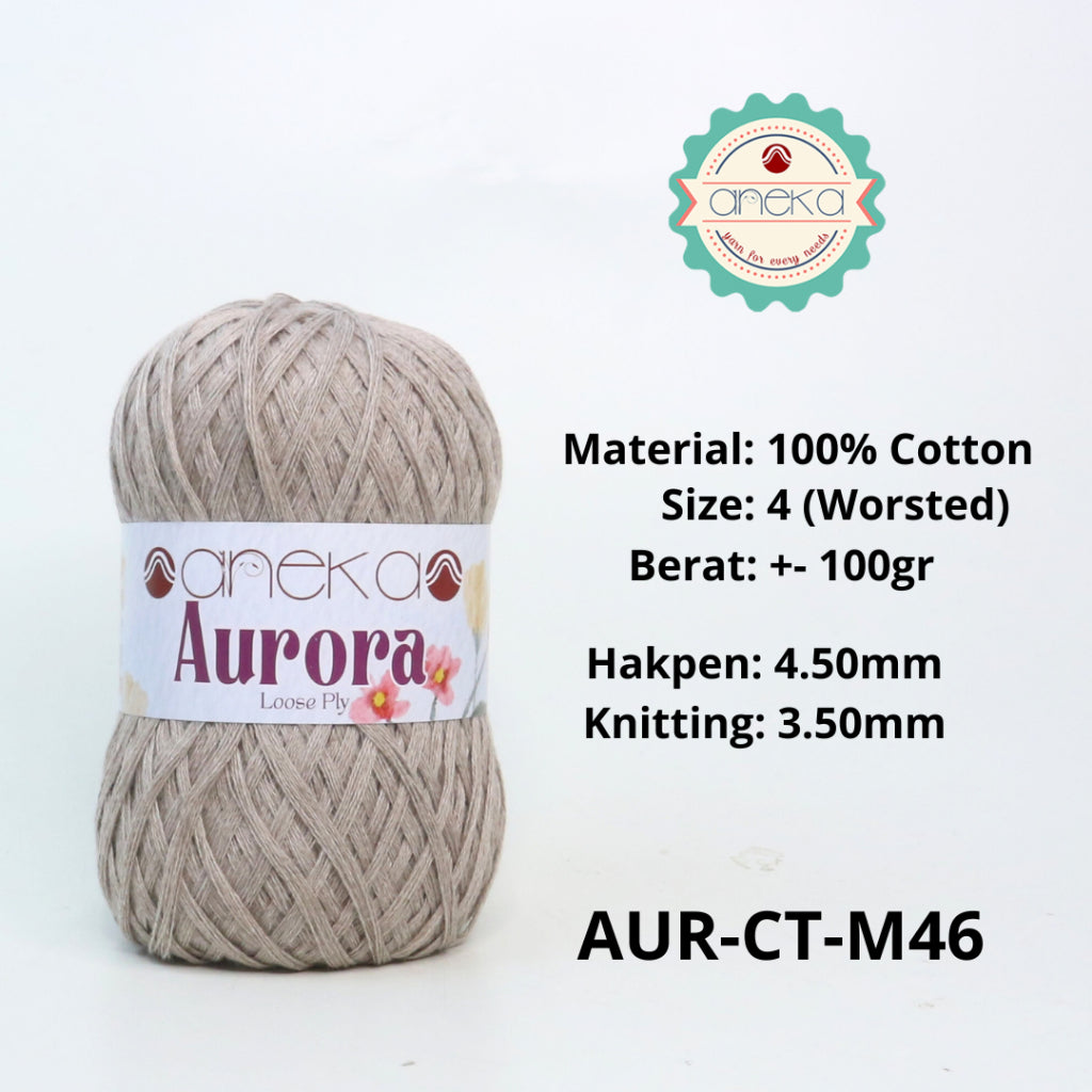 KATALOG - Benang Rajut Knitting Aurora Katun / Single Color Loose Ply Crochet Yarn