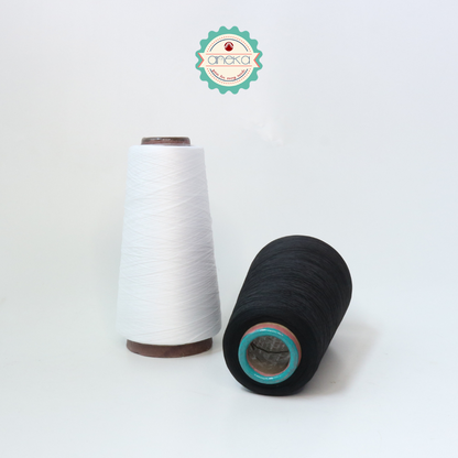KATALOG - [180gr] Benang Obras Polyester Warna Putih / Hitam