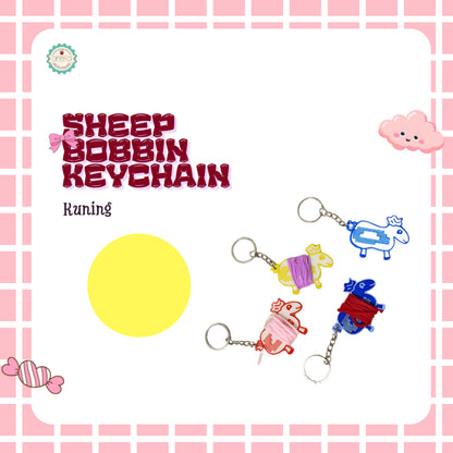 ANEKA - [PRE-ORDER] 3D Print Gantungan Kunci Alat Penggulung Benang Bentuk Domba / Sheep Bobbin Card Keychain