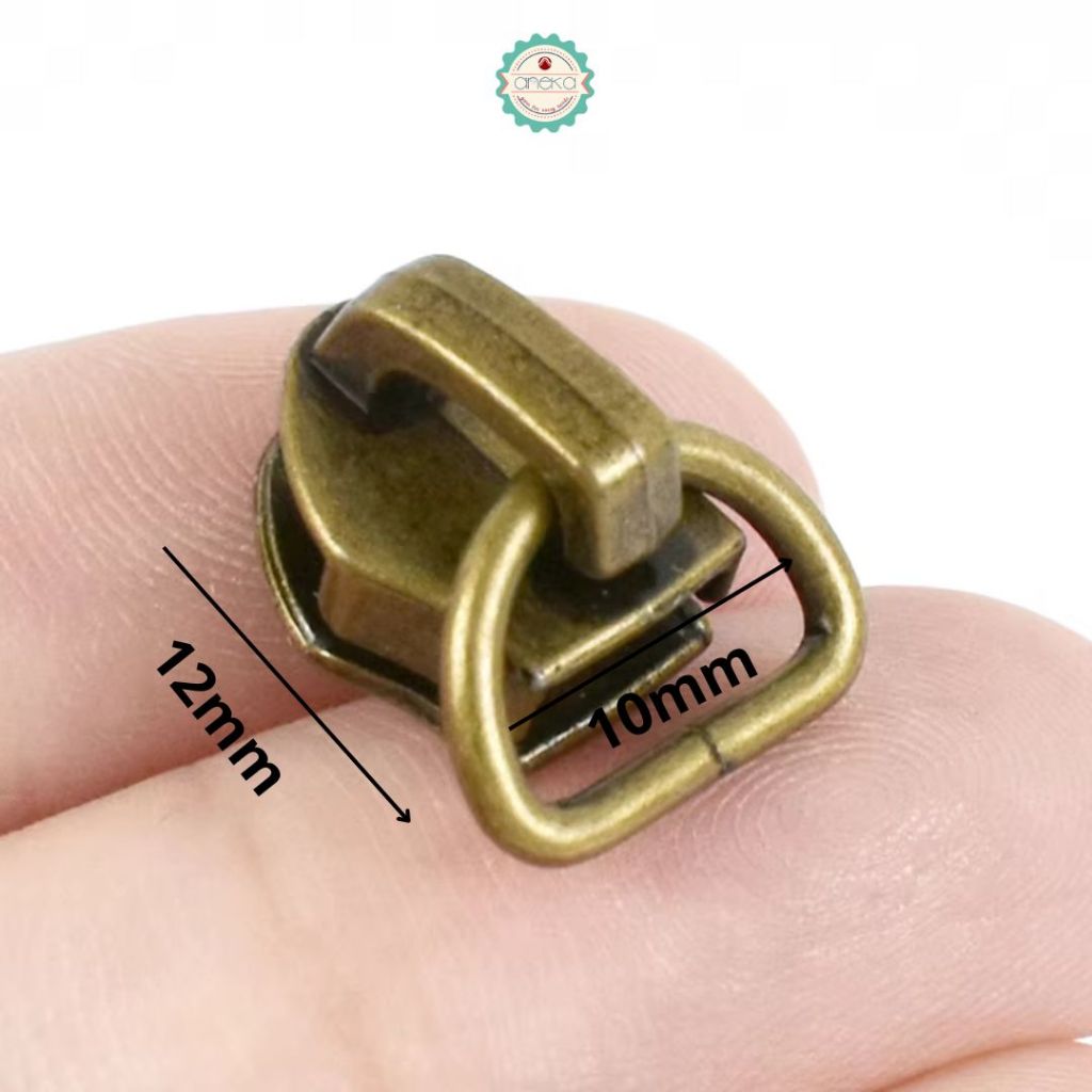 ANK - [2PCS] Kepala Ritsleting Logam Kait D / Aksesoris Tas / Zipper Slider D Ring / Zip Puller Head for Nylon / Sewing Accessories