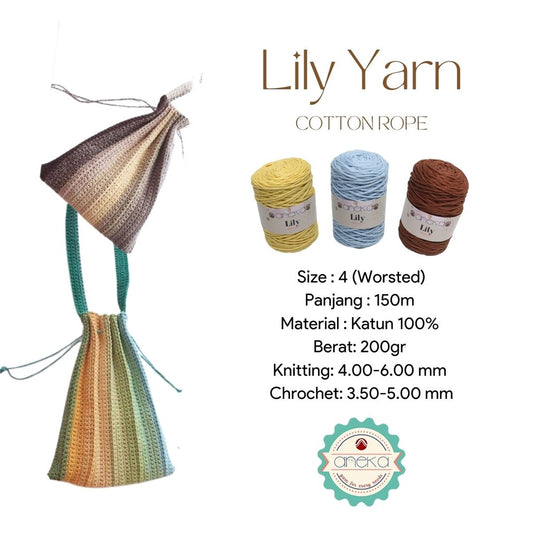 KATALOG - Benang Rajut Lily / Lili / Tambang / Macrame Cotton Rope Yarn