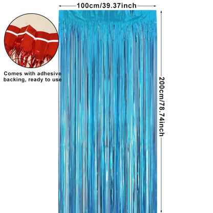 KATALOG - Tirai Metalik Foil Fringe Curtain / Party Backdrop / Background Rumbai Ulang Tahun