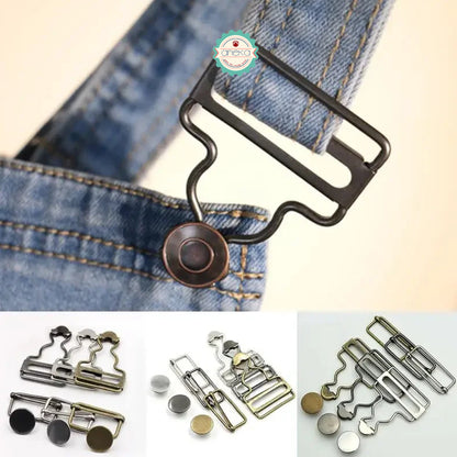 ANEKA - [2PCS] Kait Suspender Overall / Buckles With Jeans Buttons Set