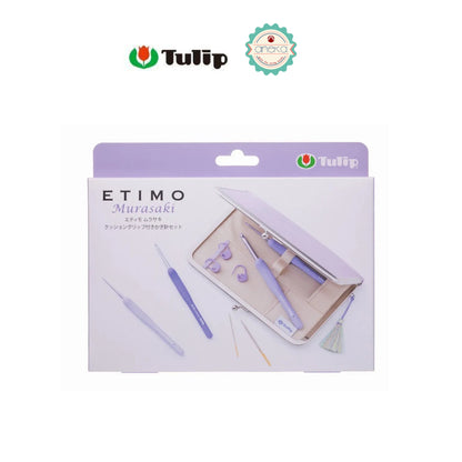 TULIP - [SET] Alat Rajut Hakpen Etimo Murasaki /  Lavender Crochet Hook with Cushion Grip
