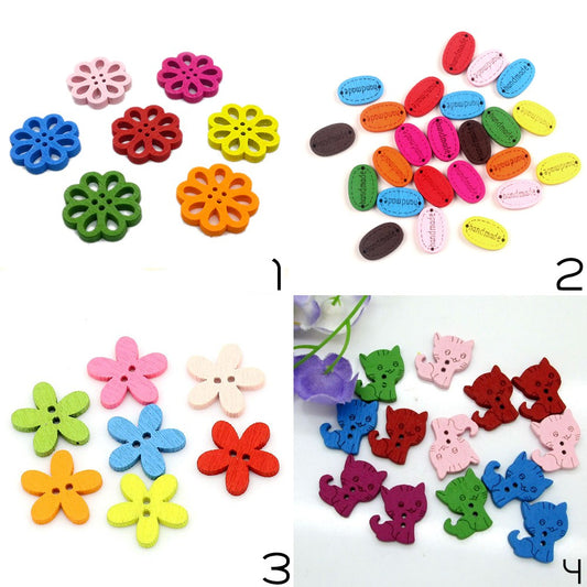 ANEKA - [5PCS] Kancing Kayu / Wooden Button Seri Handmade