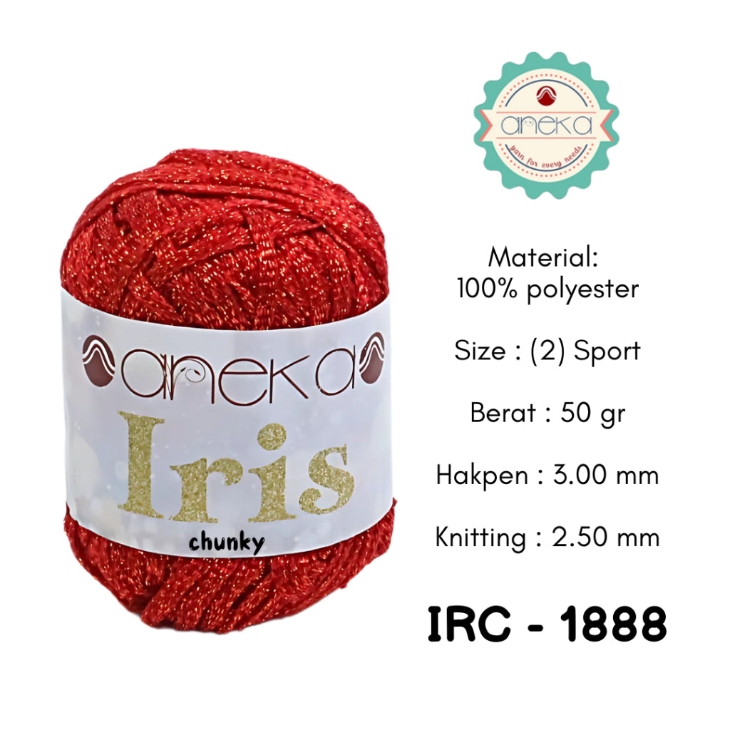 KATALOG - Benang Rajut Iris Chunky / Glitter Yarn Crochet Knitting