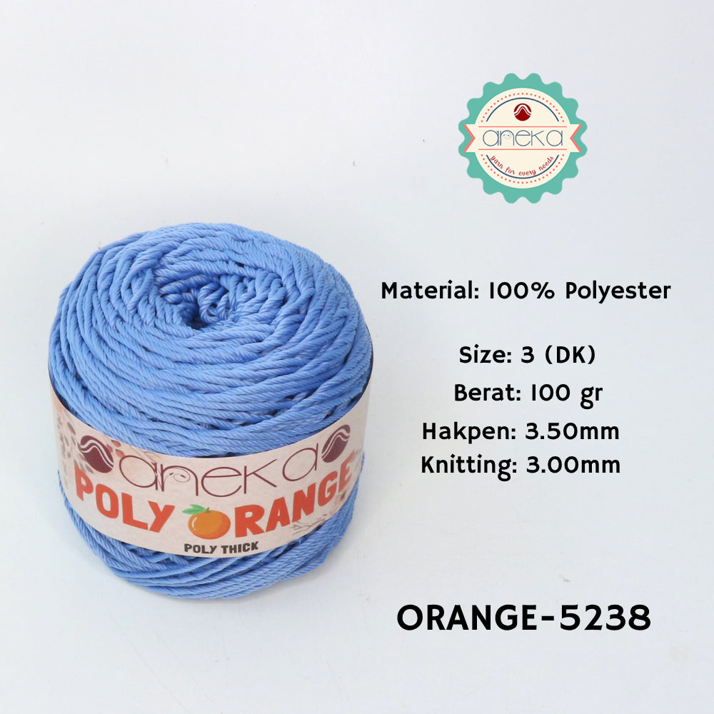 KATALOG - Benang Rajut Poly Orange / PolyThick / Polyester Crochet Knitting Yarn