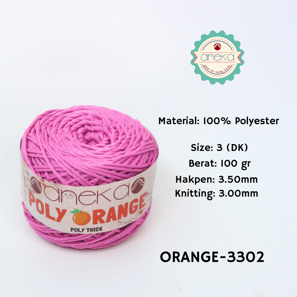 KATALOG - Benang Rajut Poly Orange / PolyThick / Polyester Crochet Knitting Yarn
