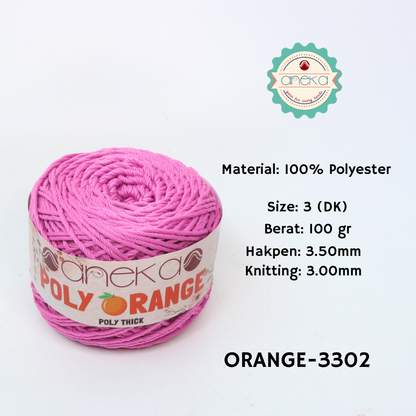 KATALOG - Benang Rajut Poly Orange / PolyThick / Polyester Crochet Knitting Yarn