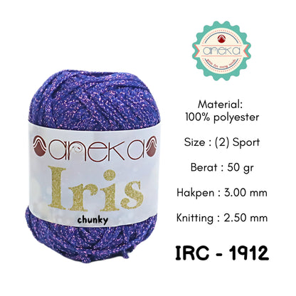 KATALOG - Benang Rajut Iris Chunky / Glitter Yarn Crochet Knitting