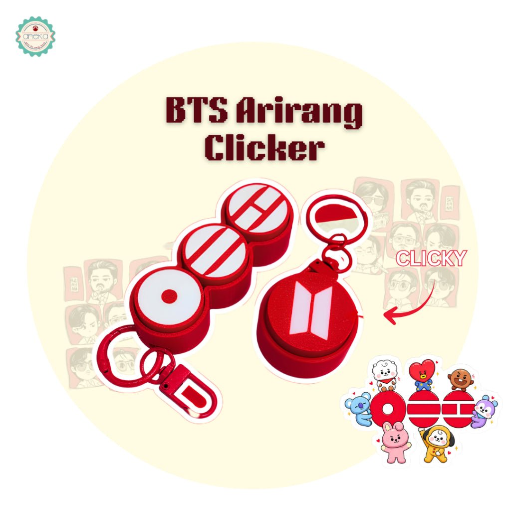 3D PRINT - BTS Fidget Clicker Karakter / Gantungan Kunci Arirang / Special Edition Character BT21 / Keychain / Photo Card Holder /