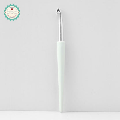 KnitPro - Hakpen (Alat / Jarum Rajut) Alumunium Crochet Silver Hooks Waves With Colorful Soft Feel Handle - Single Ended