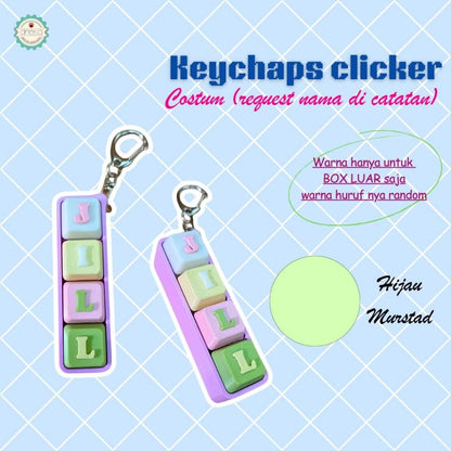 KATALOG - 3D Print Fidget Clicker Keyboard Keychain Name / Gantungan Kunci Klik Penghilang Stress
