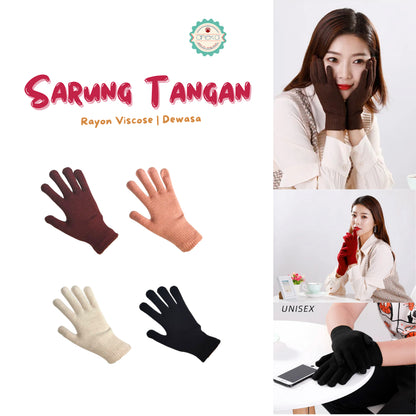 KATALOG - Sarung Tangan Dewasa Premium Rayon Viscose / Knit Gloves Best Quality