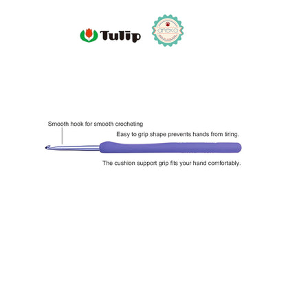 TULIP - [PCS] Alat Rajut Hakpen Etimo Murasaki /  Lavender Crochet Hook with Cushion Grip