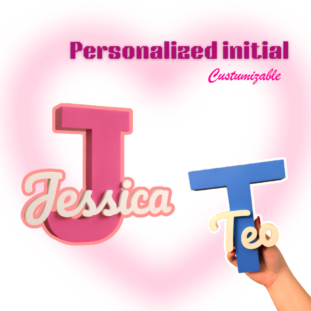 ANEKA - [PRE-ORDER] 3D Print Custom Hiasan Nama / Personalized Initial / Accessories Kamar Meja Lucu