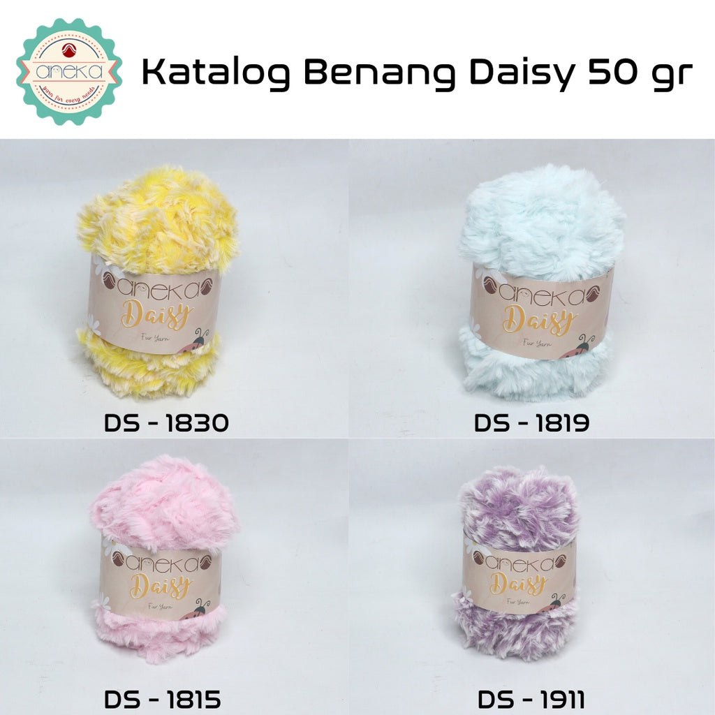 KATALOG - Benang Rajut Daisy / Bulu / Soft Fluffy Faux Fur Yarn - 32 dan 64 m