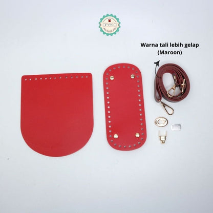 KATALOG - Kulit Tas Sintetis Kerajinan Aksesoris / PU Leather Handmade Handbag DIY Woven Bag Set with Hardware Accessories /Shoulder Strap for Women Backpack