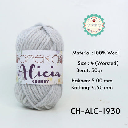 KATALOG - Benang Rajut Alicia Chunky / Wool / Wol Crochet Knitting Yarn