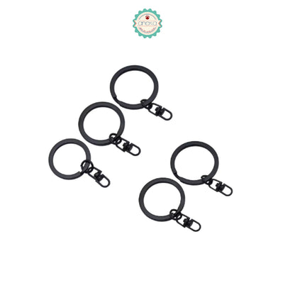 ANEKA - [5PCS] Gantungan Kunci Putar / Flat Wire Keyring Keychain With Rotatable