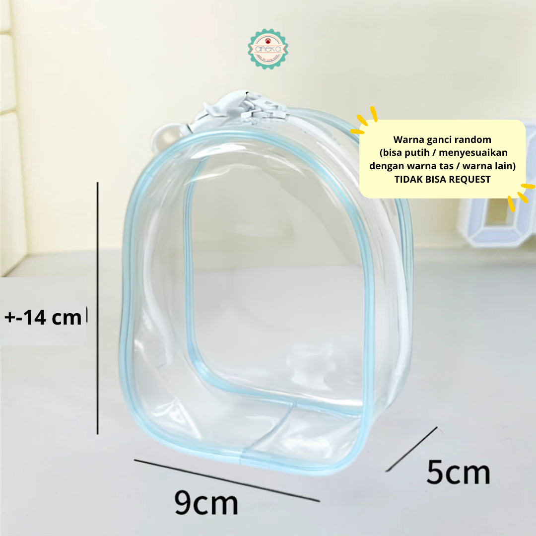 KATALOG - Pouch Transparent PVC with Hook / Tas Boneka Bening Transparant Serbaguna