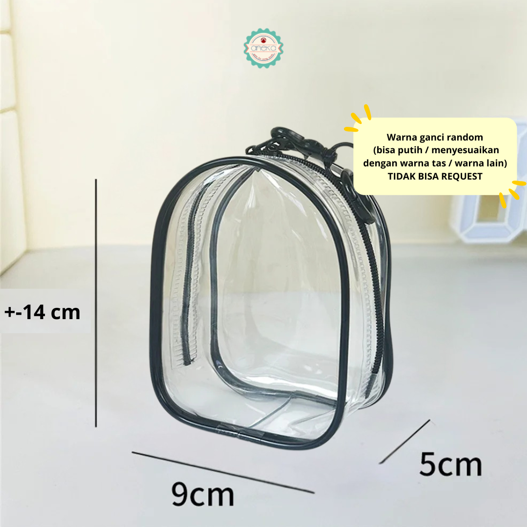 KATALOG - Pouch Transparent PVC with Hook / Tas Boneka Bening Transparant Serbaguna