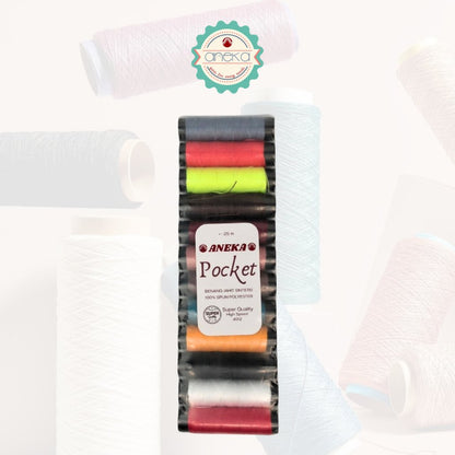 ANEKA - [12 PCS] Benang Jahit Pocket Spun Polyester 40/2 High Speed Super Quality / HS Sewing Thread