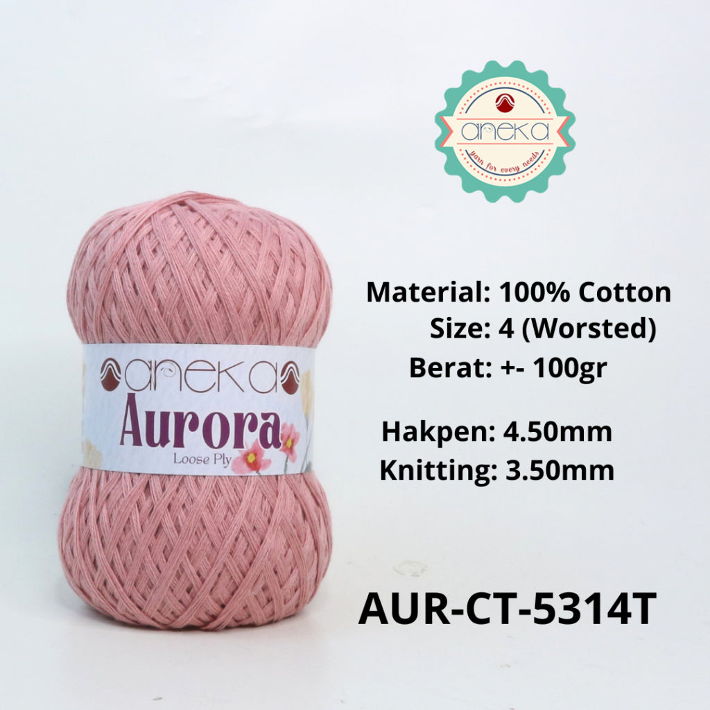 KATALOG - Benang Rajut Knitting Aurora Katun / Single Color Loose Ply Crochet Yarn
