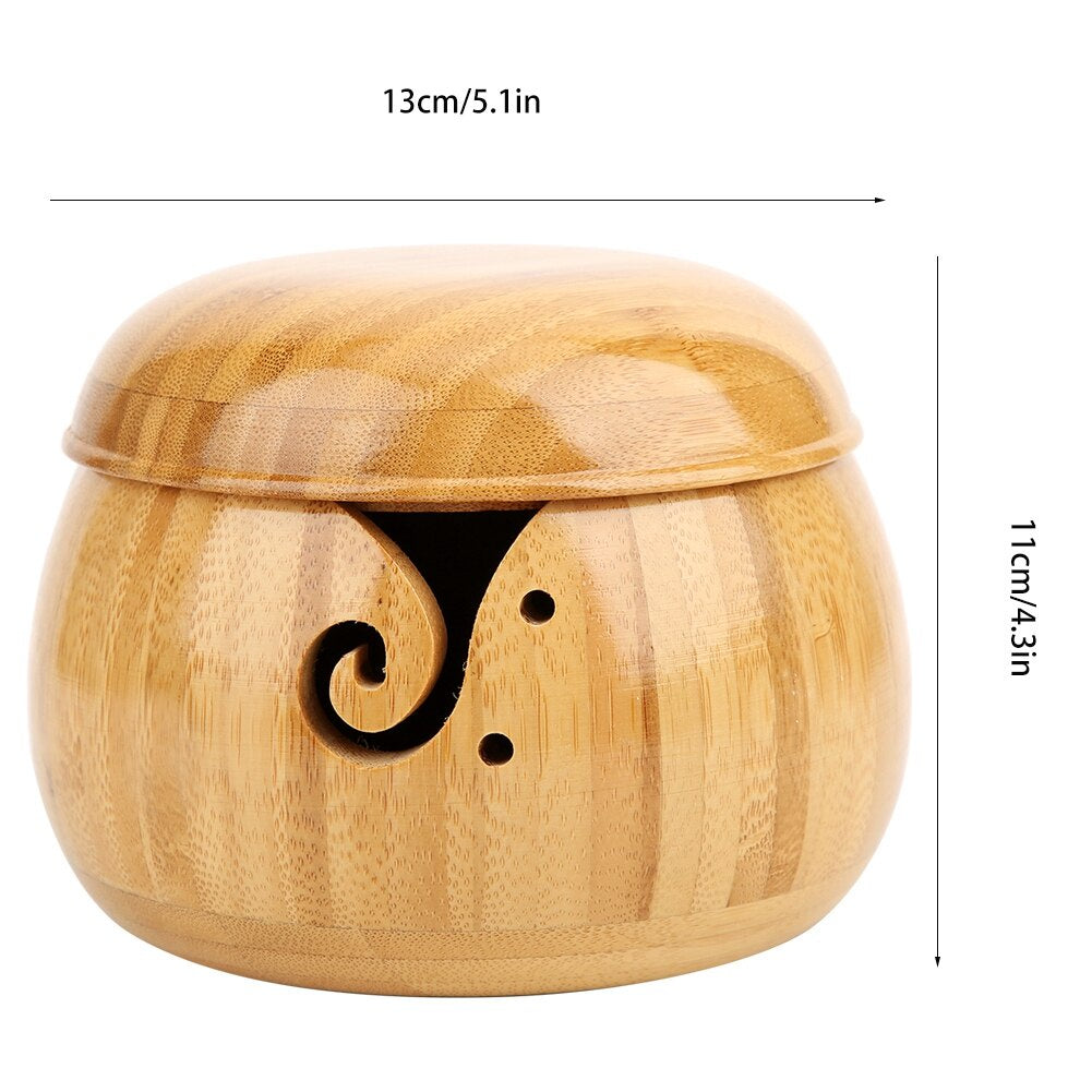 Yarn Bowl Wooden / Mangkok Wadah Tempat Benang Kayu / Yarn Storage