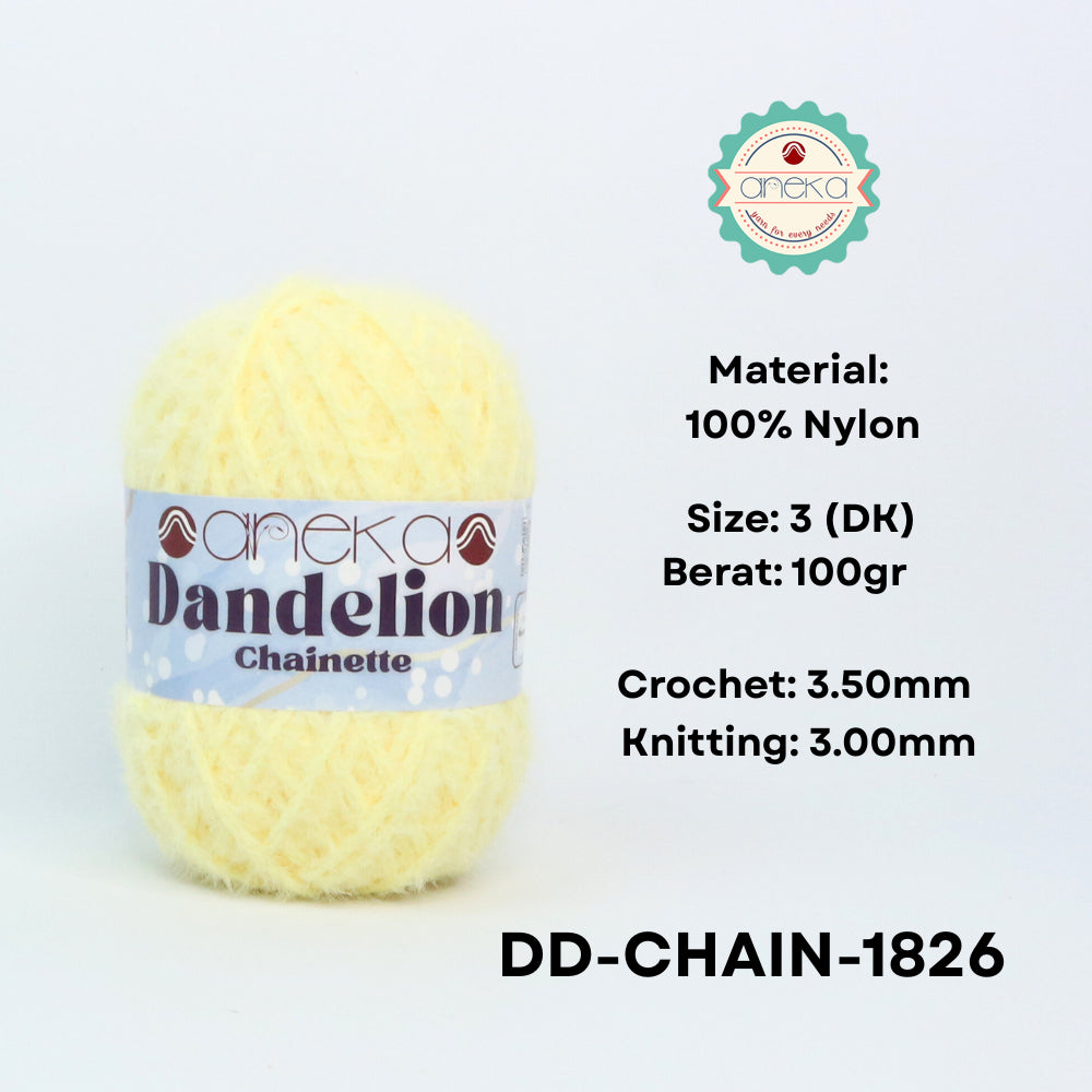 KATALOG - Benang Rajut Knitting Dandelion Chainette / Crochet Yarn Nylon / Nilon