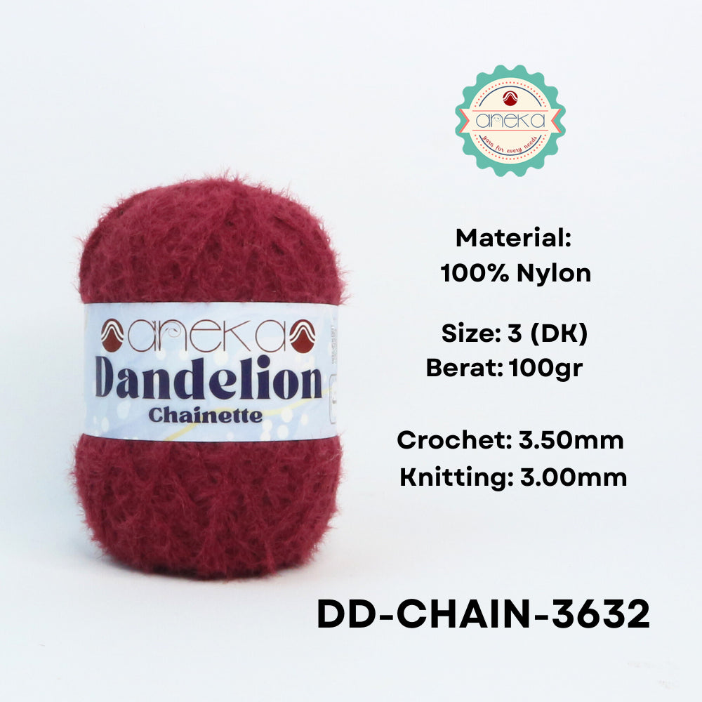 KATALOG - Benang Rajut Knitting Dandelion Chainette / Crochet Yarn Nylon / Nilon