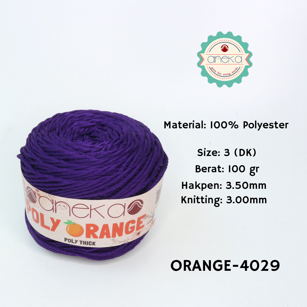 KATALOG - Benang Rajut Poly Orange / PolyThick / Polyester Crochet Knitting Yarn