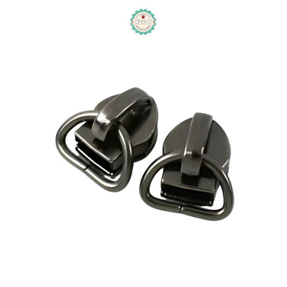 ANEKA - [2PCS] Kepala Ritsleting Logam Kait D / Aksesoris Tas / Zipper Slider D Ring / Zip Puller Head for Nylon / Sewing Accessories