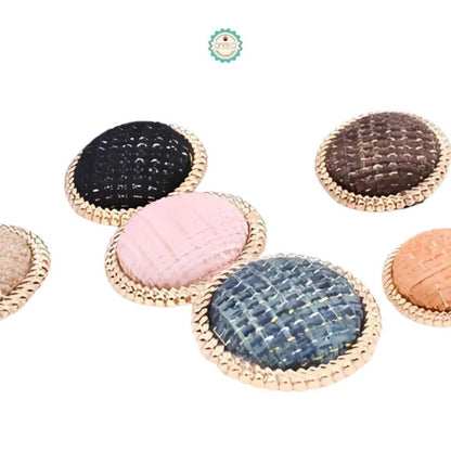 ANEKA - [5PCS] Kancing Baju Motif Tweed Mewah / Fabric Button Blazer Coat Premium