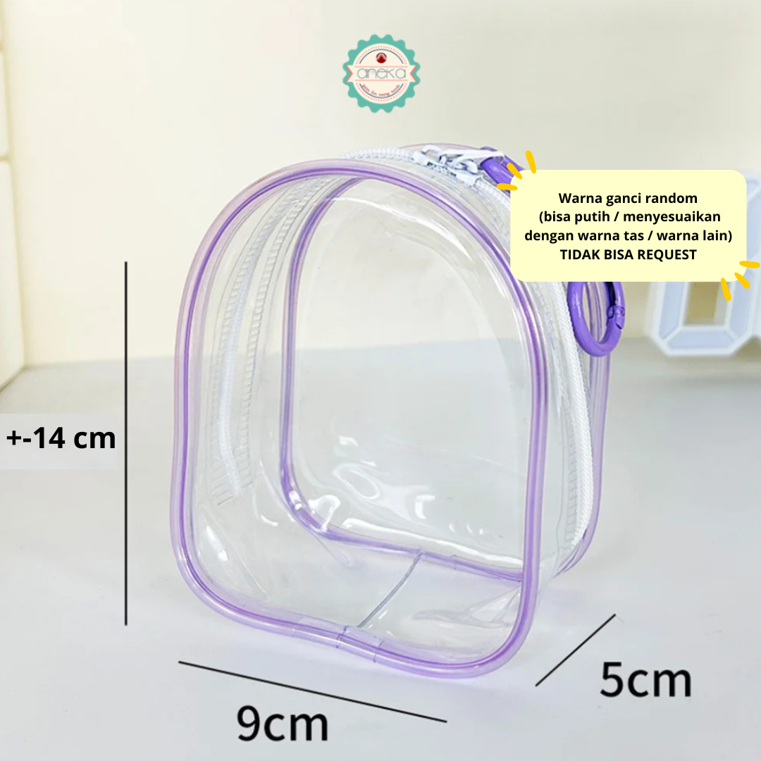 KATALOG - Pouch Transparent PVC with Hook / Tas Boneka Bening Transparant Serbaguna