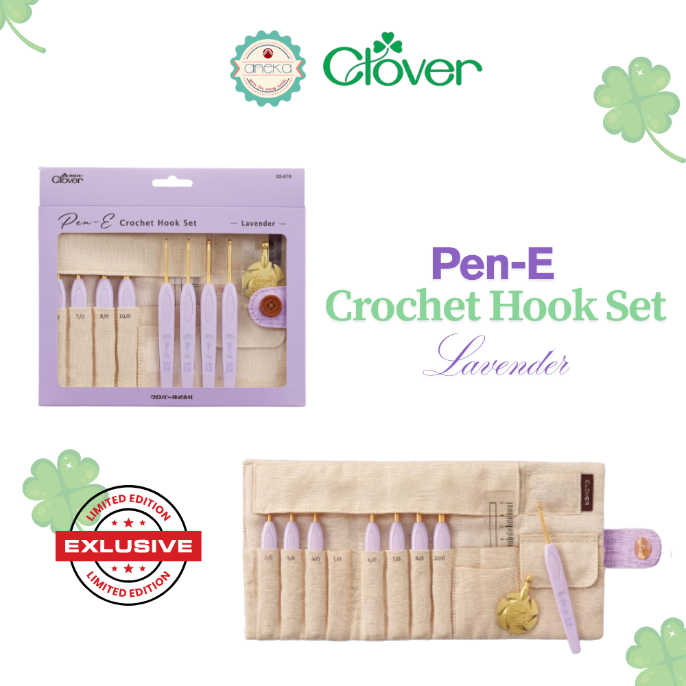 CLOVER - [SET] Alat Rajut Hakpen Pen-E / Crochet Hook / Lavender Series Limited Edition