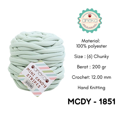 KATALOG - Benang Rajut Mini Candy Stripes / Chunky Crochet Knitting Yarn