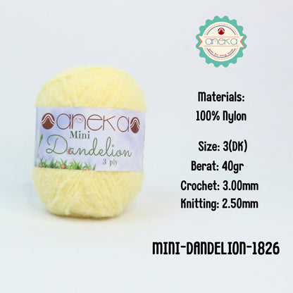 KATALOG - Benang Rajut Mini Dandelion 3 Ply / Crochet Knitting Cord Yarn
