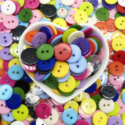 ANEKA - [5pcs] Kancing Jahit Resin Bulat