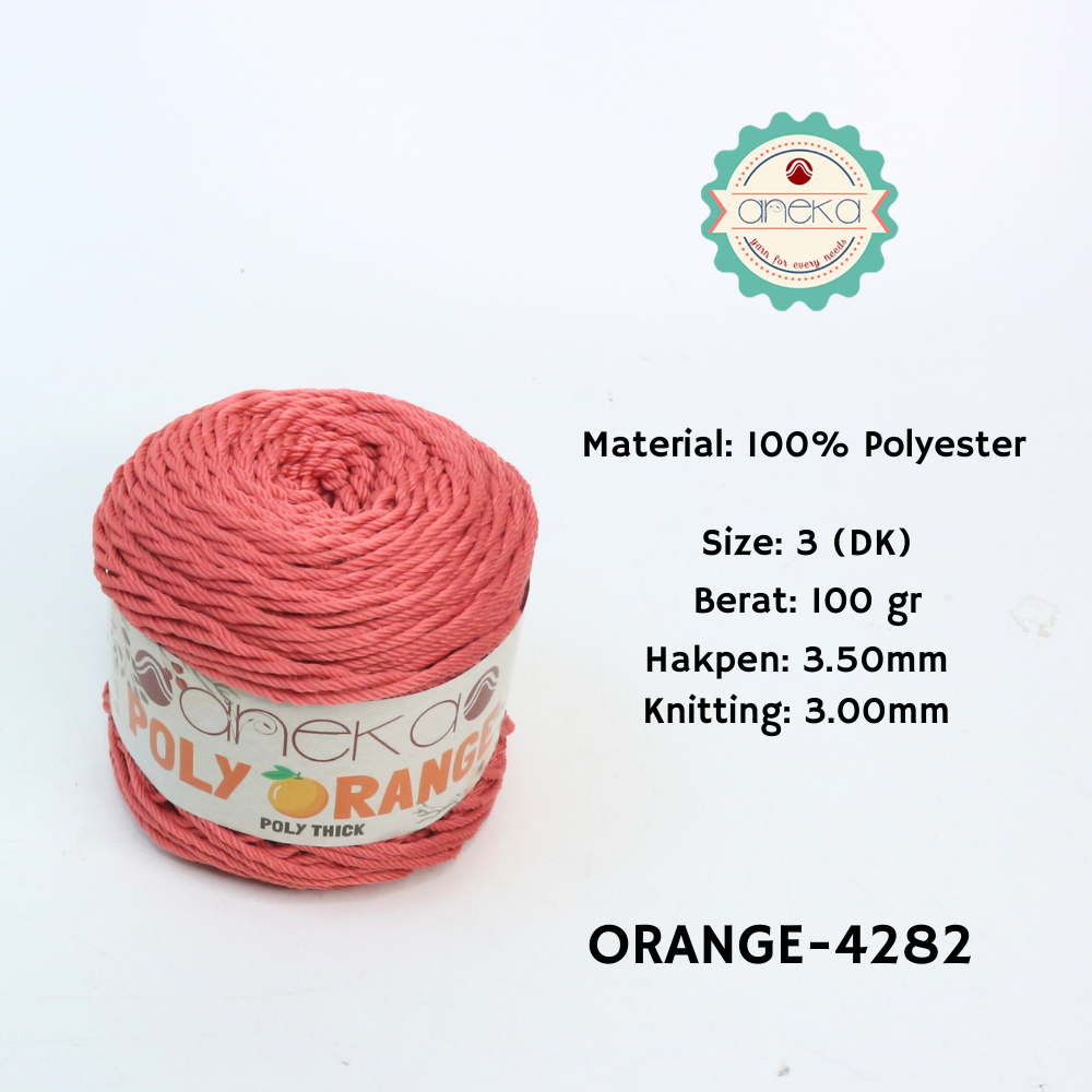 KATALOG - Benang Rajut Poly Orange / PolyThick / Polyester Crochet Knitting Yarn