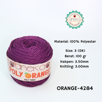 KATALOG - Benang Rajut Poly Orange / PolyThick / Polyester Crochet Knitting Yarn
