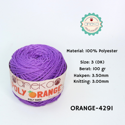 KATALOG - Benang Rajut Poly Orange / PolyThick / Polyester Crochet Knitting Yarn