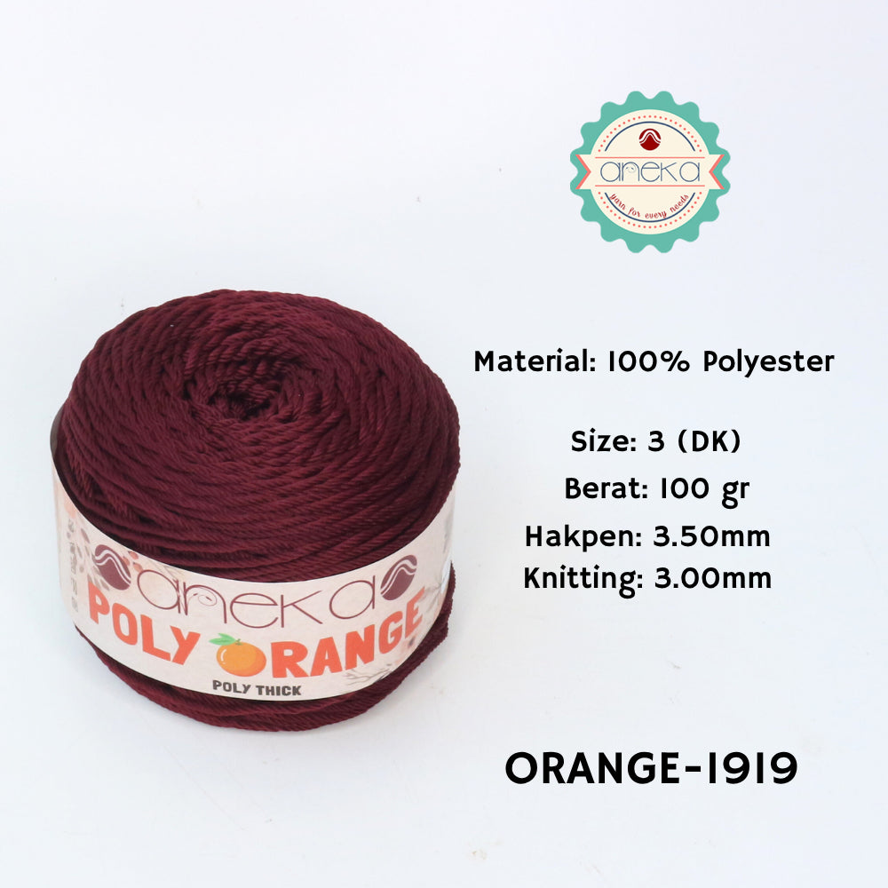 KATALOG - Benang Rajut Poly Orange / PolyThick / Polyester Crochet Knitting Yarn