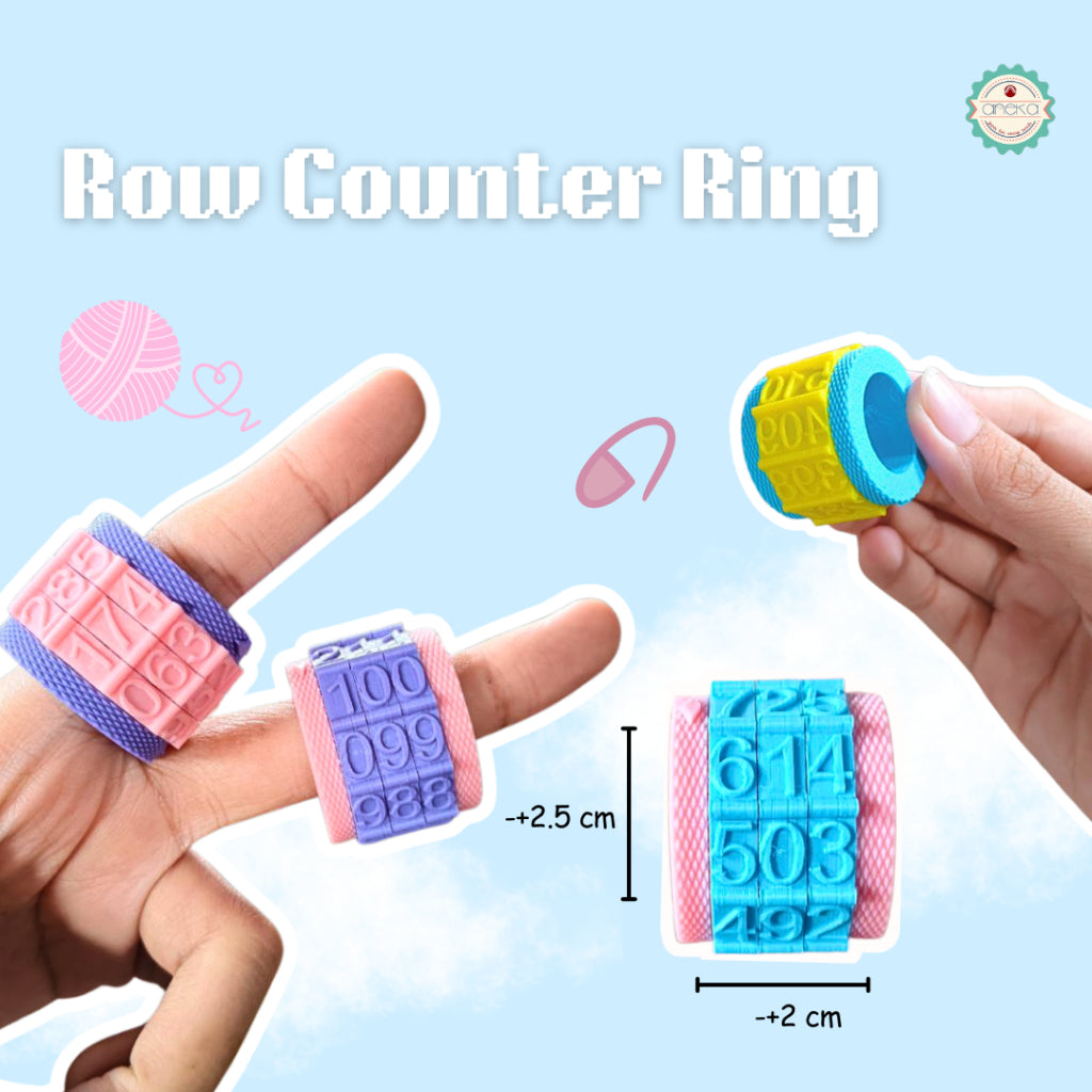 ANEKA -  3D Print Peralatan Rajut Row Counter Pastel